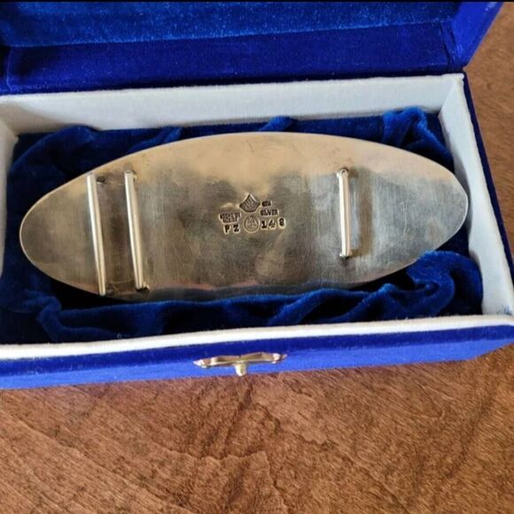 1950 Artisan silver belt buckle archer Antonio Pineda Mexican artist - Picture 5 of 9